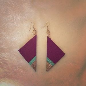 Handmade leather earrings! (Made by me ☺️)